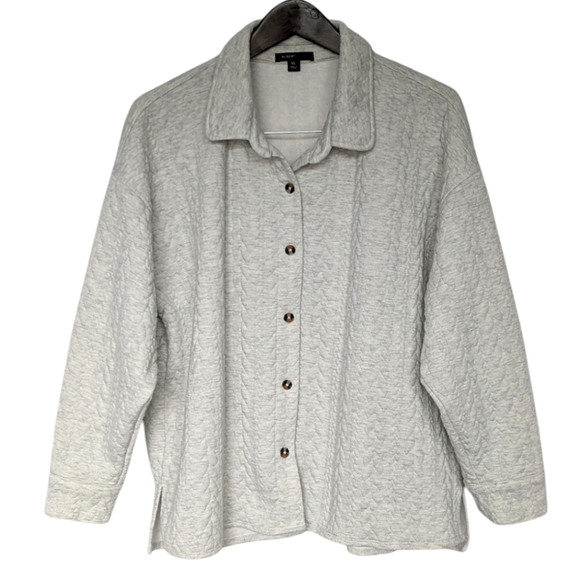 Robert Louis Button Up Sweater Jacket Collar Gray Size XL Cozycore grandmacore - Picture 1 of 10